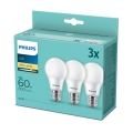 SET 3x LED Žarulja Philips A60 E27/8W/230V 2700K