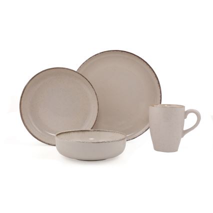 16-dijelni set za jelo, bež, porculan