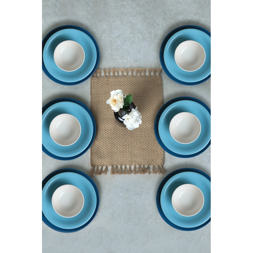 18-dijelni keramički set za jelo, plavo-bijeli