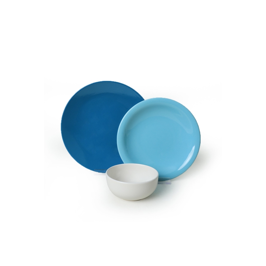 18-dijelni keramički set za jelo, plavo-bijeli