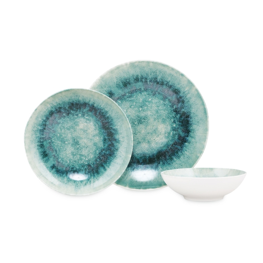 18-dijelni plavi set posuđa od porculana