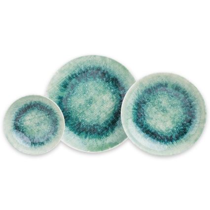 18-dijelni plavi set posuđa od porculana