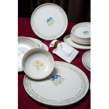 18-dijelni porculanski set za jelo, bijeli/šareni