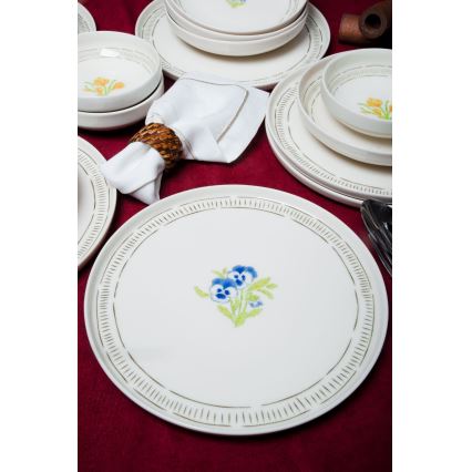 18-dijelni porculanski set za jelo, bijeli/šareni