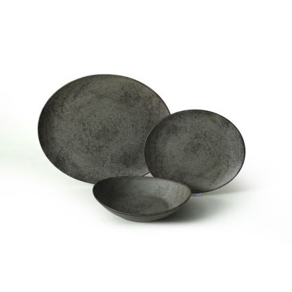 18-dijelni set posuđa antracit/zelena/kamenina