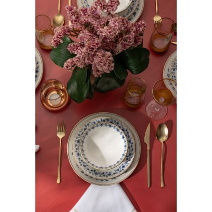 18-dijelni set posuđa, bijelo/plavo, porculan