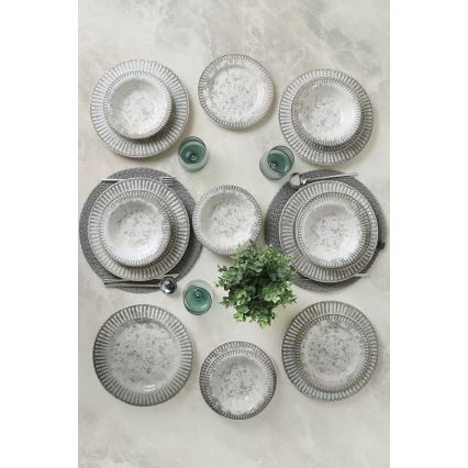 18-dijelni set posuđa, siva/keramika