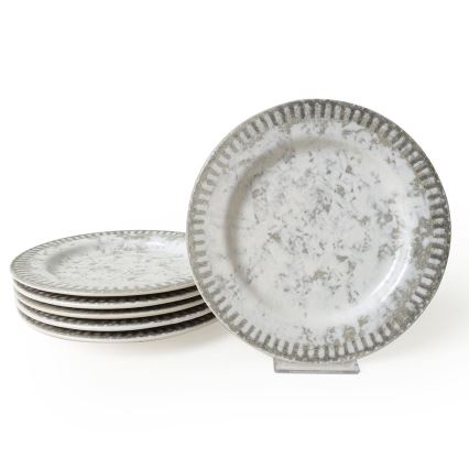 18-dijelni set posuđa, siva/keramika
