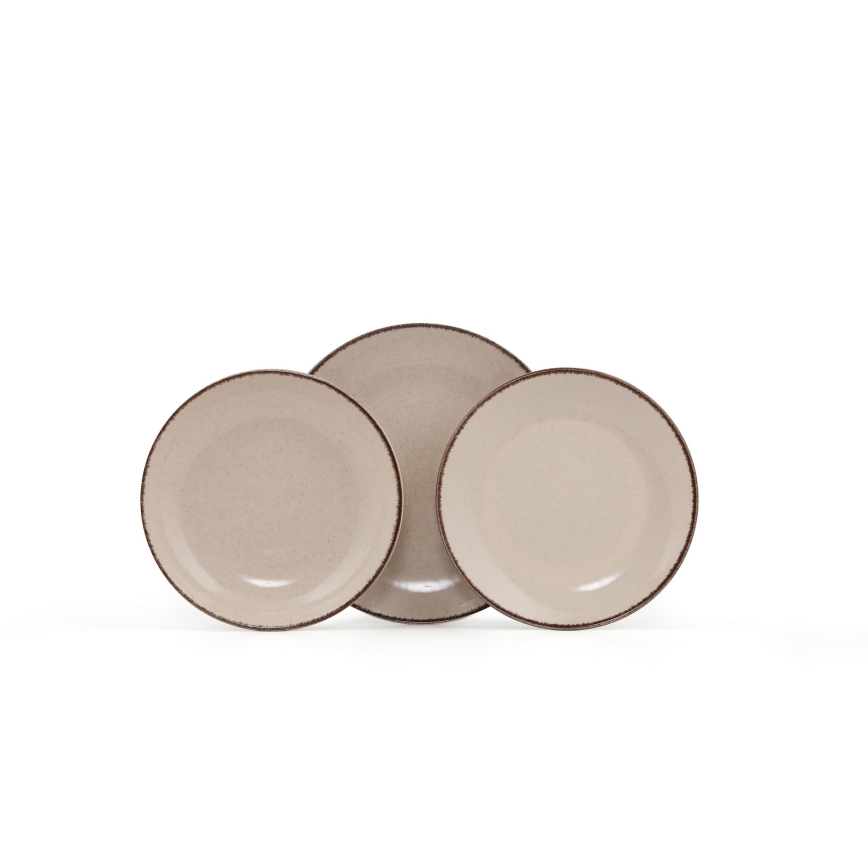 18-dijelni set za jelo, bež, porculan