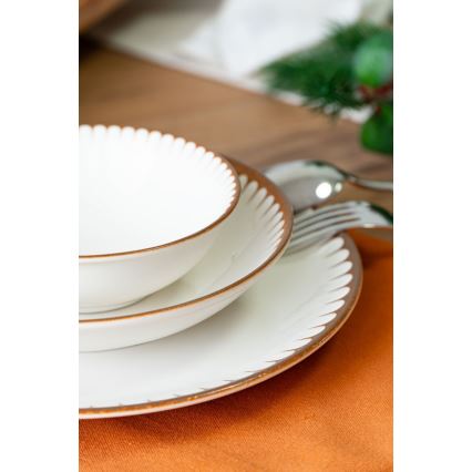 18-dijelni set za jelo bijeli/smeđi/porculan