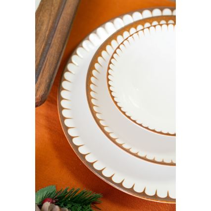 18-dijelni set za jelo bijeli/smeđi/porculan