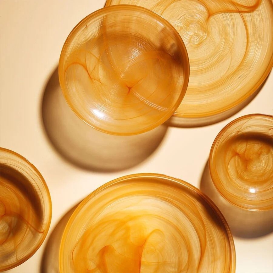 18-dijelni set za jelo, narančasta/staklo