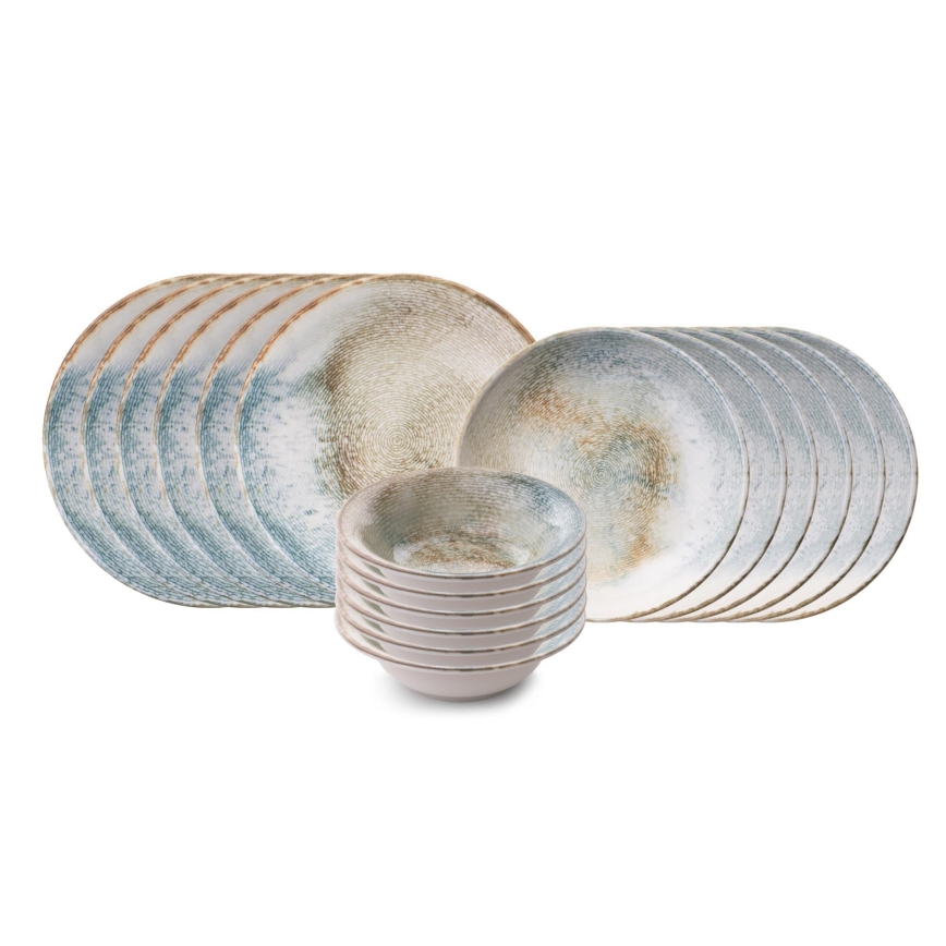 18-dijelni set za jelo, šaren/porculan