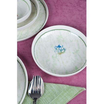18-dijelni set za jelo, zelene boje, od porculana