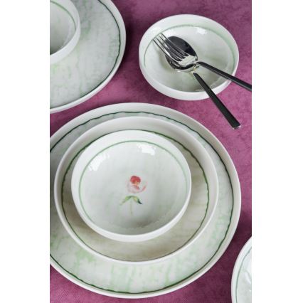 18-dijelni set za jelo, zelene boje, od porculana