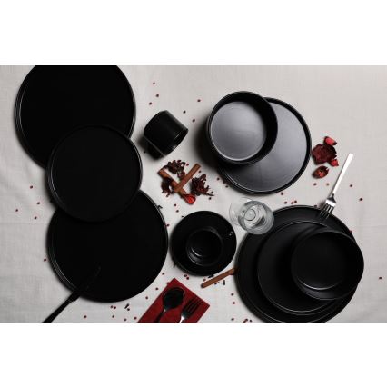 20-dijelni set za jelo, crni/kamenina