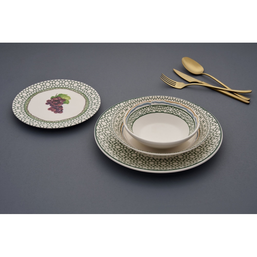 24-dijelni keramički servis za jelo u više boja