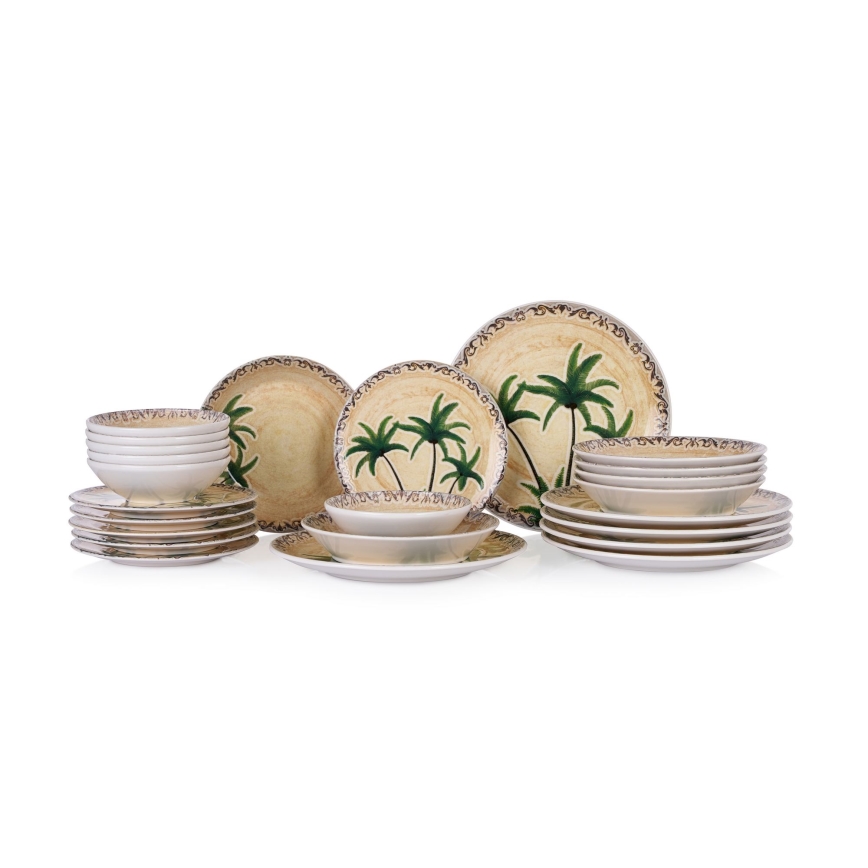 24-dijelni keramički set za jelo, šarenih boja