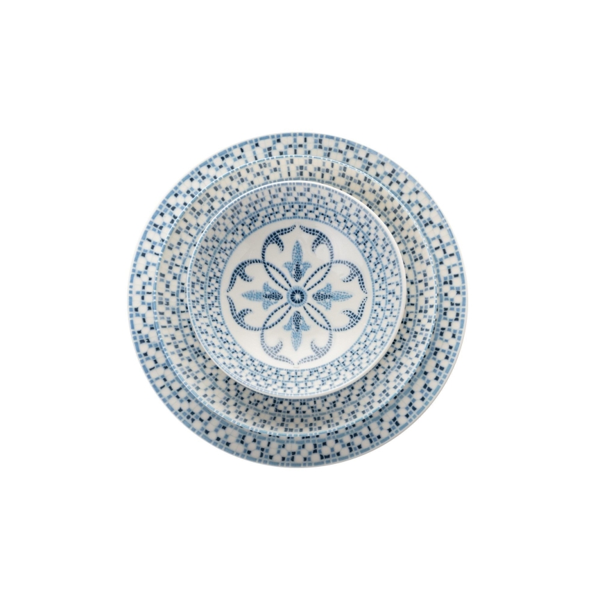 24-dijelni komplet za jelo, plave boje/porculan