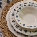 24-dijelni porculanski set za jelo, bijele/plave boje