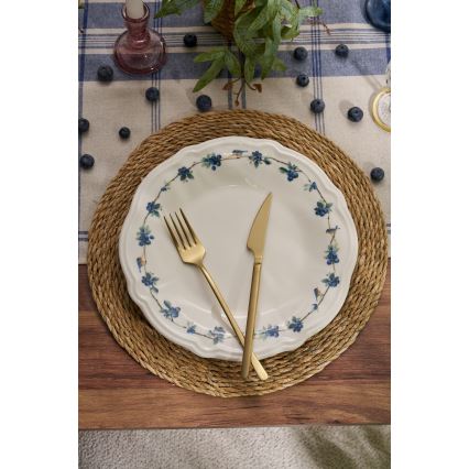 24-dijelni porculanski set za jelo, bijele/plave boje