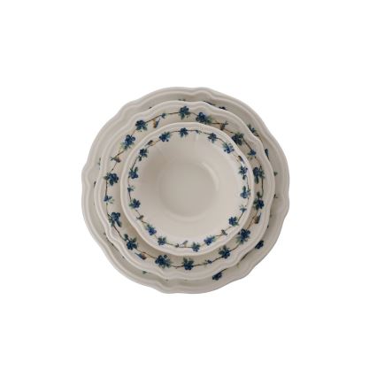 24-dijelni porculanski set za jelo, bijele/plave boje