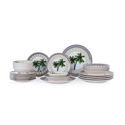 24-dijelni šareni set posuđa/keramika