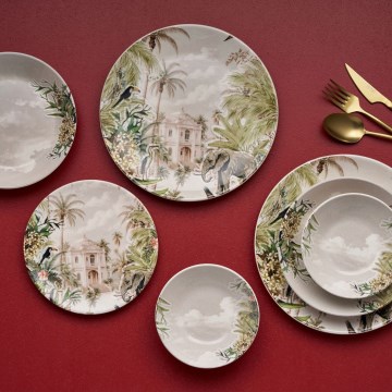 24-dijelni šareni set posuđa od keramike