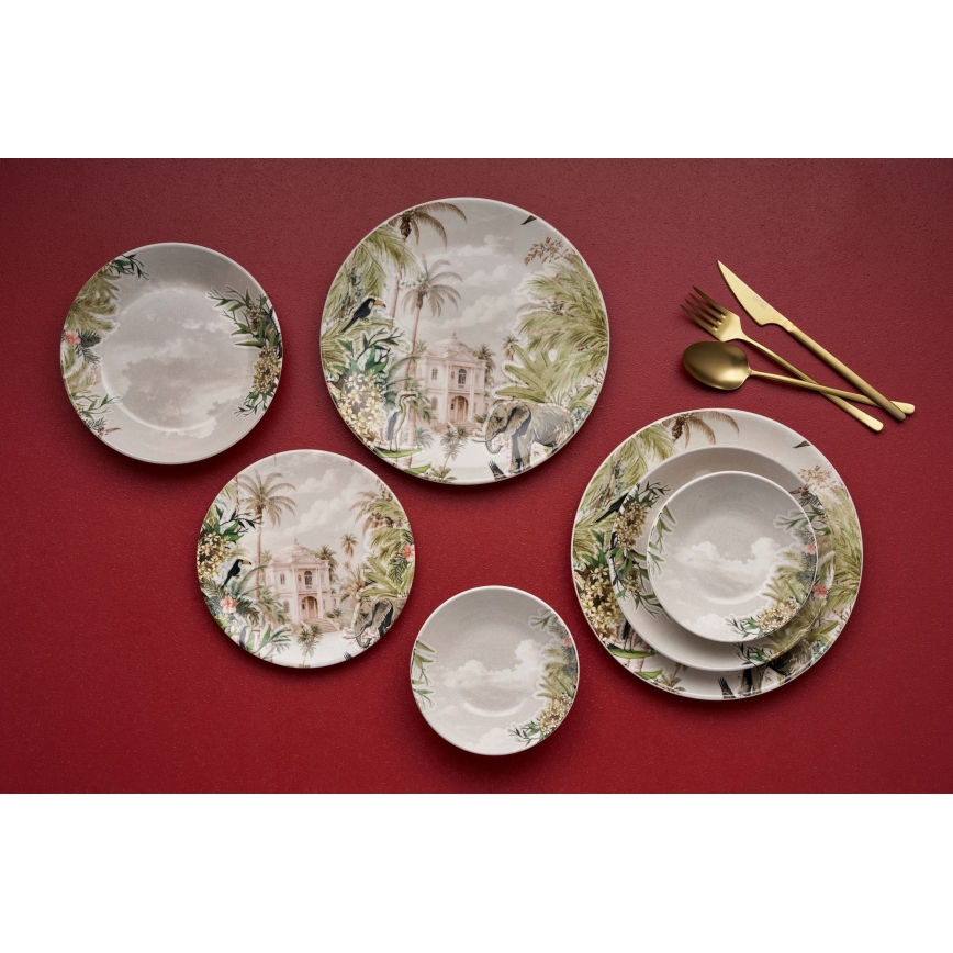 24-dijelni šareni set posuđa od keramike