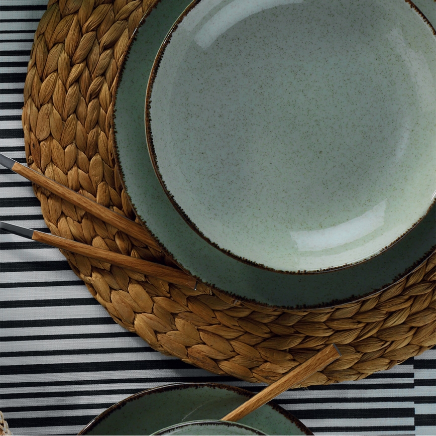 24-dijelni servis za jelo, zeleni/porculan