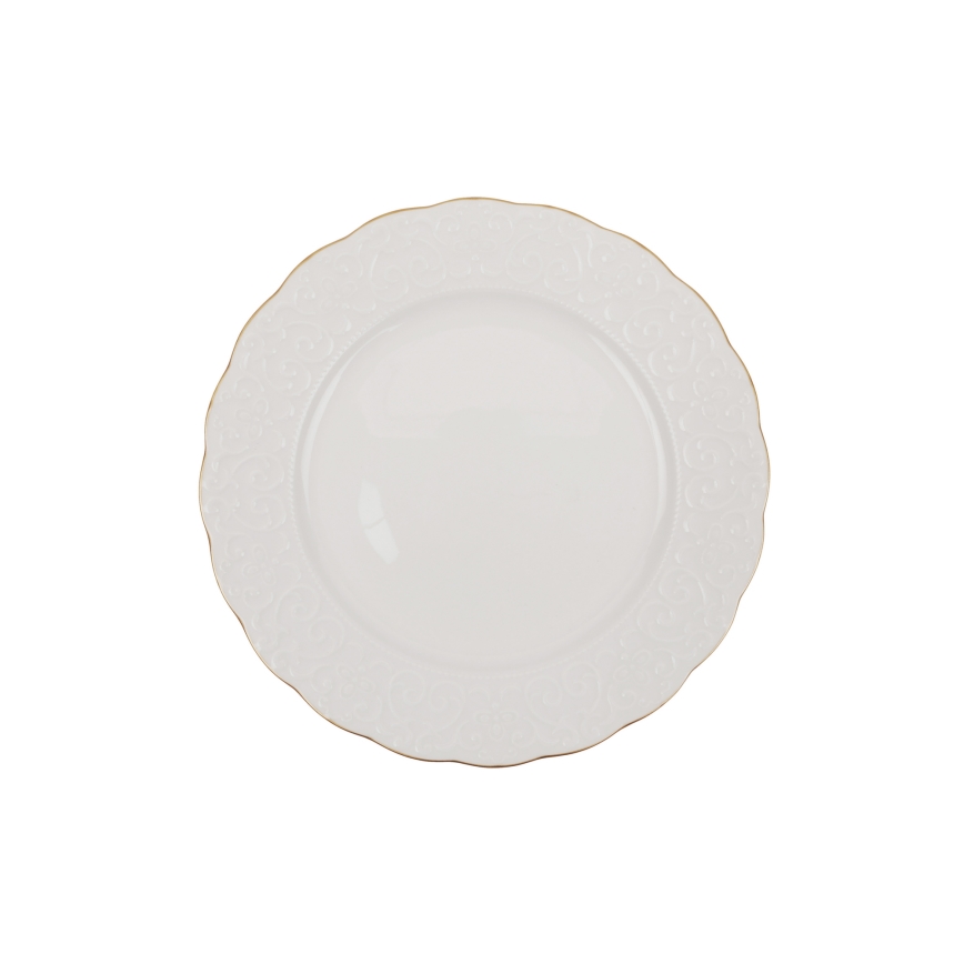 24-dijelni set posuđa, bijele boje sa zlatnim detaljima, porculan