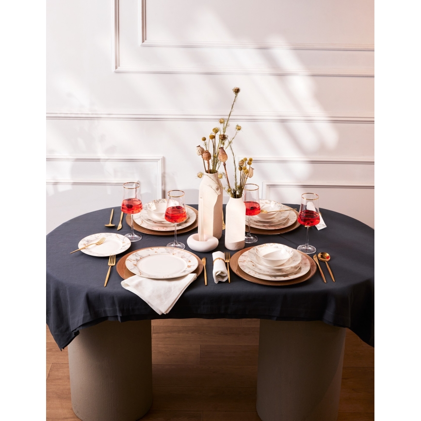 24-dijelni set posuđa, bijele/sive boje, porculan