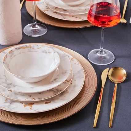 24-dijelni set posuđa, bijele/sive boje, porculan