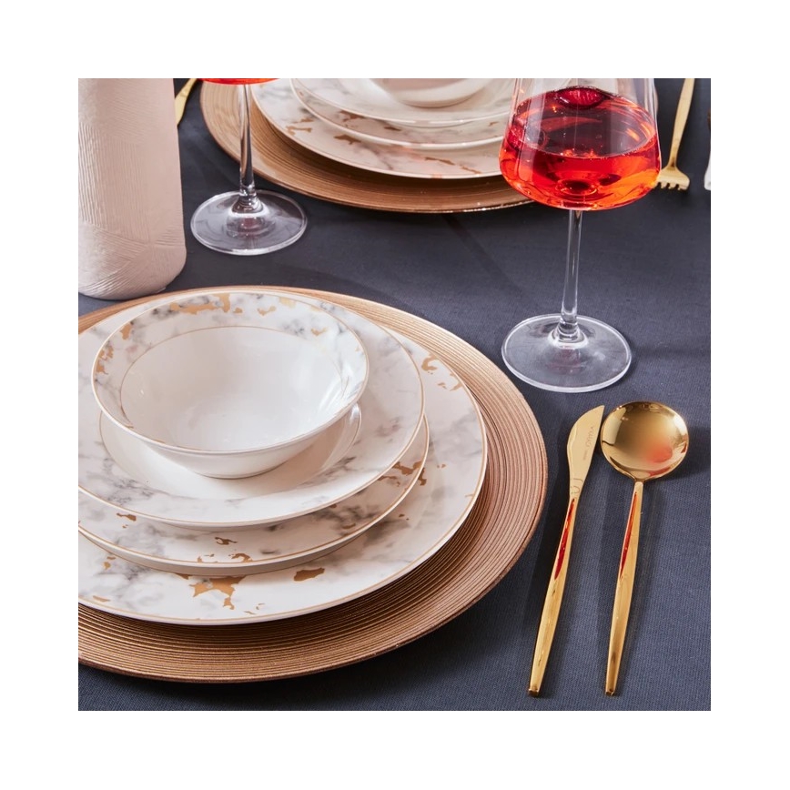 24-dijelni set posuđa, bijele/sive boje, porculan