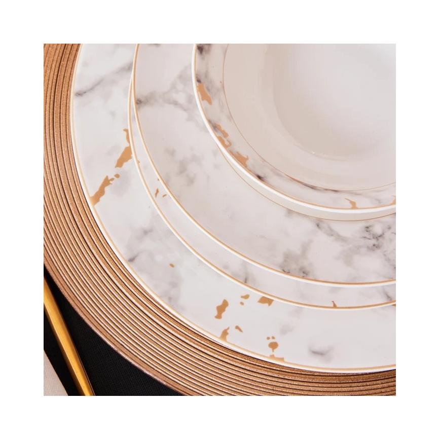 24-dijelni set posuđa, bijele/sive boje, porculan