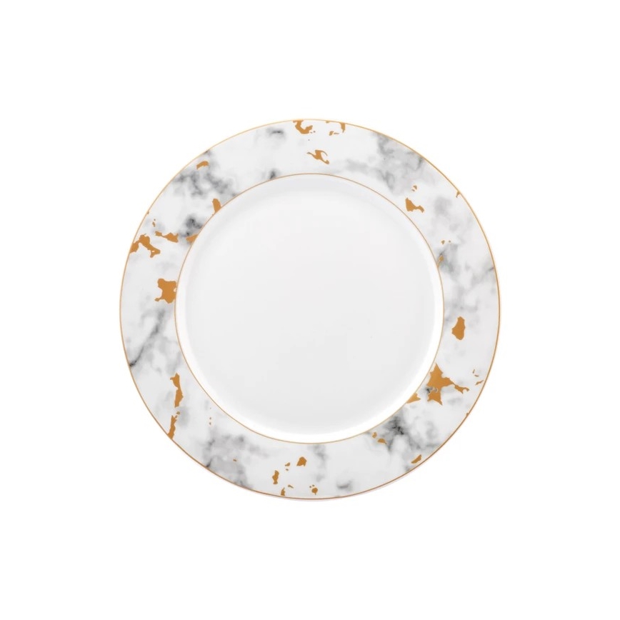 24-dijelni set posuđa, bijele/sive boje, porculan