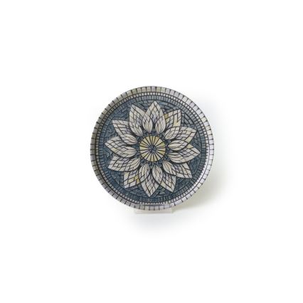 24-dijelni set posuđa, plava/krem, kamenina