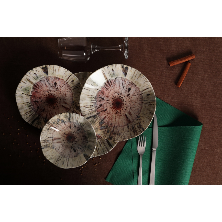 24-dijelni set posuđa, raznobojan/porculan