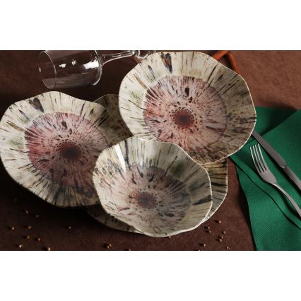 24-dijelni set posuđa, raznobojan/porculan