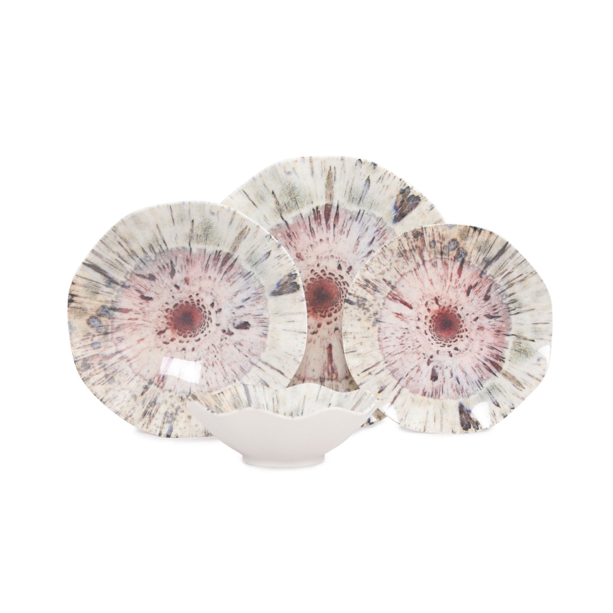 24-dijelni set posuđa, raznobojan/porculan