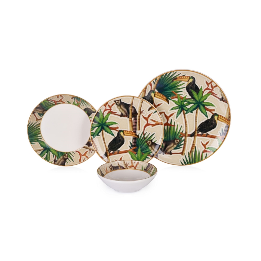 24-dijelni set posuđa, višebojni, keramika