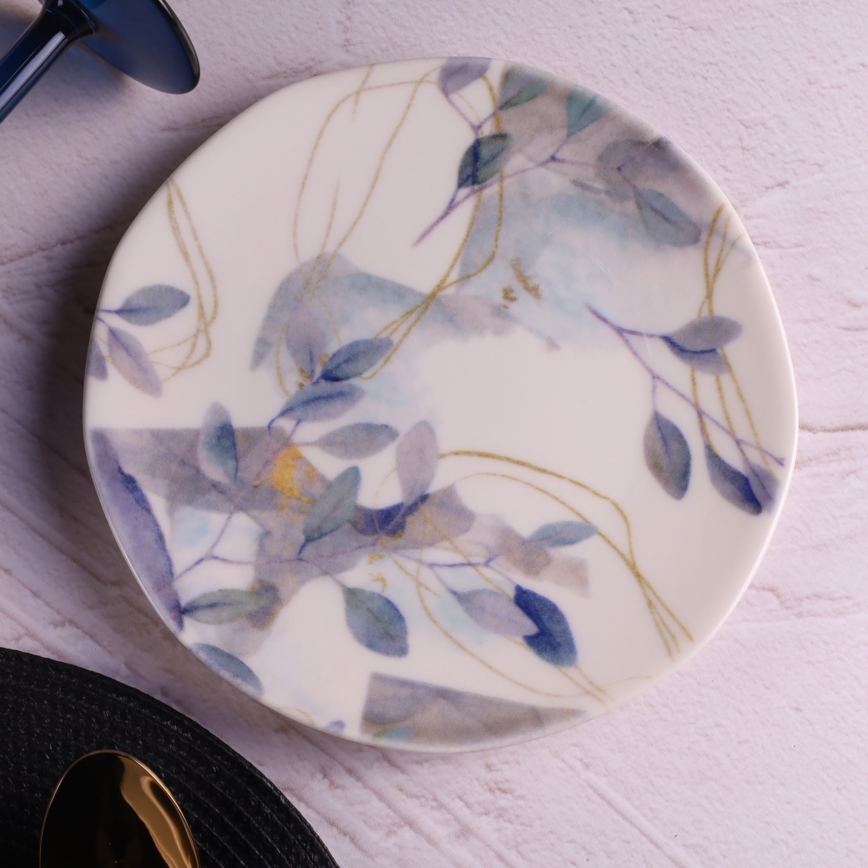 24-dijelni set za jelo, bijele/plave boje, porculan