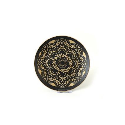 24-dijelni set za jelo, crno-zlatni, keramika