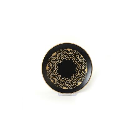 24-dijelni set za jelo, crno-zlatni, keramika