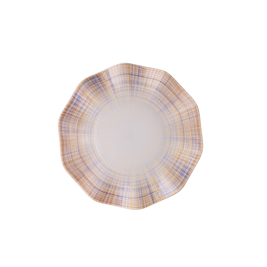 24-dijelni set za jelo, narančasta/plava, porculan