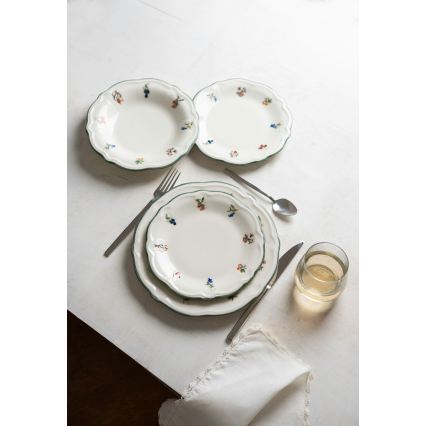 24-dijelni set za jelo od porculana, bijela/zelena