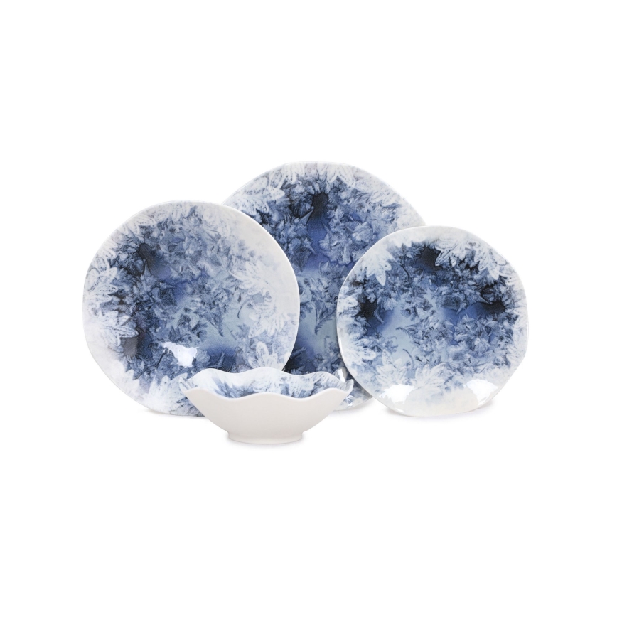 24-dijelni set za jelo, plavi/porculan