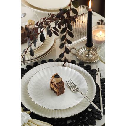 27-dijelni komplet za jelo, bijeli/srebrni, porculan