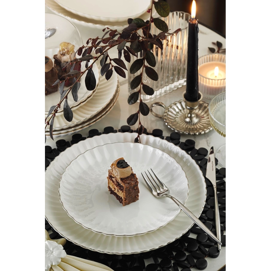 27-dijelni komplet za jelo, bijeli/srebrni, porculan