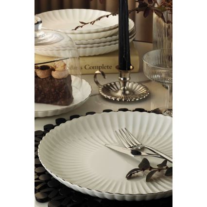 27-dijelni komplet za jelo, bijeli/srebrni, porculan
